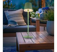 Lampe solaire LED Lampe de table extérieure argent Batterie Lampe de jardin Lampe de terrasse, métal plastique satiné, étanche aux éclaboussures, blanc chaud, H 41 cm