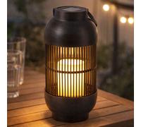 Lampe Solaire de Table Extérieur Jardin LED Batterie Lanterne Bougie H 33 CM