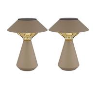 Lampe Solaire de Table Éclairage D'Extérieur Balcon Jardin LED H 23 CM 2er Set