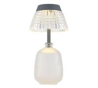 Lampe solaire de table lampe extérieure claire accu verre LED lampe de jardin lampe de balcon, acrylique, verre, plastique, LED 3000K blanc chaud, DxH 13,5x27 cm