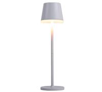 Lampe solaire de table LED, lampe d'extérieur, lampe de jardin, lampe de terrasse, métal blanc satiné, batterie résistante aux éclaboussures, 50Lm blanc chaud, H 41 cm