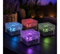 4X Lampe Solaire D'Extérieur Lampe De Jardin RGB LED Design En Verre H 5,4 Cm