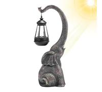 Lampe Solaire - Décoration De Jardin Rétro En Forme D'éléphant, Décoration De Jardin En Résine | Décoration De Automatique, Décoration Extérieure Étanche, Lumière Blanche Chaude, Décoration De