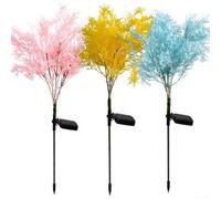 Lampe solaire décorative de jardin avec motif fleur rose à violet, IP65, résistante aux intempéries, capteur du crépuscule à l'aube, lampe solaire pour pelouse pour terrasse et cour (jaune)