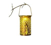 Lampe Solaire Décorative en Fer Forgé Creux pour Terrasses et Pavillons Éclairage Ambiant Chaud pour Camping Pique-nique