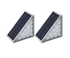 Lampe solaire d'escalier triangulaire, lampes solaires pour marches, triangle étanche,Lampes solaires pour marches IP68 Lampes d'escalier extérieures - Lumière étanche pour cour, Patio, jardin, lumièr