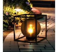 Lampe Solaire Design LED Cube Éclairage Terrasse Extérieur Boule