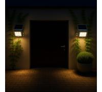 Lampe Solaire Détecteur de Mouvement Applique Murale LED Mobile Blanc 2er Set
