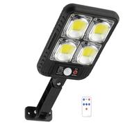 Lampe solaire d'extérieur 100 COB LED avec télécommande, détecteur de mouvement, étanchéité IP65, 3 modes réglables pour jardin