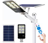 lampe solaire d'extérieur 25W, Grand réverbère solaire d'extérieur, 462 Led solaires à détection de crépuscule Lampe solaire 40000lm IP65 Lampes de jardin pour l'extérieur