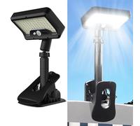 Lampe solaire d'extérieur à clipser - 92 LED - Détecteur de mouvement - Luminosité de 600 lm - Noir - Réglable à 360 degrés - 3 modes - Étanche - Pour terrasse, gouttière, piscine, arbre, revêtement