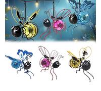 Lampe solaire d'extérieur à suspendre en forme d'abeille - Lanterne de jardin à LED pour terrasse, cour, allée (jaune, 1 pièce)