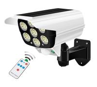 Lampe solaire d'extérieur avec détecteur de mouvement projecteur 77 LED 2000 lumens avec télécommande étanche IP66 style caméra