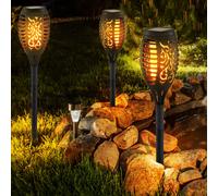 Lampe Solaire D'extérieur Avec Effet Flamme Et Pic En Terre LED 3x