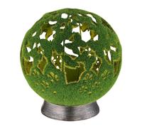 Lampe solaire d'extérieur boule LED lumière de jardin vert poinçon décoratif H 22 cm