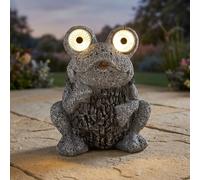 Lampe Solaire D'Extérieur de Jardin LED Grenouille Aspect Pierre Gris IP44