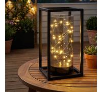 Lampe Solaire D'Extérieur de Jardin LED Terrassenleuchte Solardeko Noir 25 CM