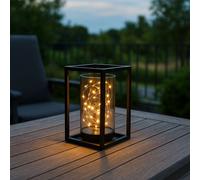 Lampe Solaire D'Extérieur de Jardin LED Terrassenleuchte Solardeko Noir 25 CM