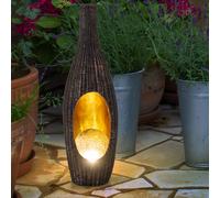 Extérieur Lampe de Jardin Solaire Boule Verre LED Aspect Corbeille Bronze