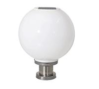 Lampe solaire d'extérieur en forme de globe LED étanche en acier inoxydable pour villas terrasses, éclairage amélioré, design blanc moderne, parfait pour clôture.