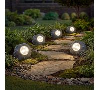 Lampe Solaire D'extérieur En Pierre LED Décoration De Jardin Ensemble De 5