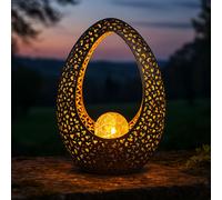 Lampe Solaire D'extérieur Étanche Bronze Or Boule En Verre Avec Accumulateur LED