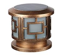 Lampe solaire d'extérieur étanche en aluminium avec télécommande intelligente LED Colonne Spotlight Luminaires en verre pour jardin, garage, pavillon, éclairage de rue, éclairage élégant