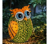 Lampe Solaire LED Figurine Chouette Décoration de Jardin Extérieure Biglight
