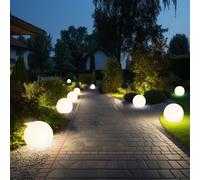 Lampe Solaire D'Extérieur Lampe À Boule LED Piquet Blanc Jardin Allée