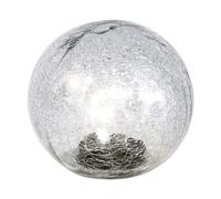 Lampe solaire d'extérieur Lampe boule, lampe de jardin LED, chaîne lumineuse intégrée, lampe de terrasse, 10 flammes, verre craquelé, 10x LED, DxH 15x15 cm