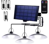 Lampe solaire d'extérieur Lampe solaire suspendue avec télécommande IP65 LED étanche Lampe suspendue de jardin avec 3 lampes