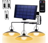 Lampe solaire d'extérieur Lampe solaire suspendue avec télécommande IP65 LED étanche Lampe suspendue de jardin avec 3 lampes