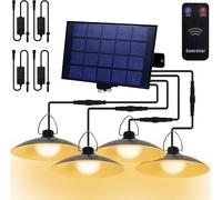 Lampe solaire d'extérieur Lampe solaire suspendue avec télécommande IP65 LED étanche Lampe suspendue de jardin avec 4 lampes