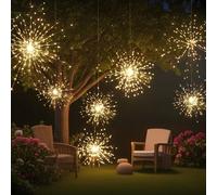 Lampe solaire d'extérieur LED Design feu d'artifice avec 90 LED blanc chaud - Décoration solaire pour jardin, parc et fête Blanc chaud