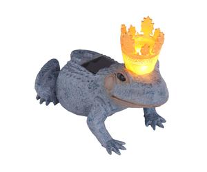 Lampe solaire d'extérieur LED grenouille roi décoration de jardin éclairage lampadaire gris or