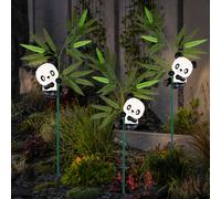 Lampe solaire d'extérieur Panda Lampe décorative Lampe solaire d'extérieur Lampe enfichable Figure d'animal, batterie, 1x LED blanc chaud, H 70 cm, Set de 3 pièces