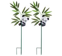 Lampe solaire d'extérieur Panda Lampe décorative Lampe solaire d'extérieur Piquet de terre Lampe enfichable Figure d'animal, accu, 1x LED blanc chaud, H 70 cm, lot de 2