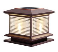 Lampe Solaire d'extérieur pour Jardin, lampadaire Vintage à Montage sur Pilier, télécommande, réglable, carré, éclairage pour Poteau de clôture, terrasse, Jardin, allée, arrière-Cour
