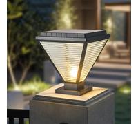 Lampe Solaire d'extérieur pour Poteau, éclairage de clôture, Colonne, avec boîtier étanche IP65, éclairage sur Pied, Lanterne de Paysage à LED à énergie Solaire pour Patio, Jardin, Colonne (30 cm)