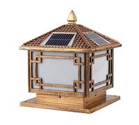 Lampe solaire d'extérieur rétro carrée de style japonais IP54 lanterne de jardin étanche pour paysage, patio, entrée, éclairage de rue (couleur : noir, taille : 30 cm)