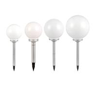 Lampe solaire d'extérieur Set de boules solaires pour jardin Lampe solaire d'extérieur, piquet de terre, blanc, ampoule LED, D 15/20/25/30 cm, 4 pièces