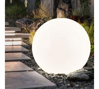 Lampes solaires pour l'extérieur Boule lumineuse de jardin Piquet de sol Boule lumineuse solaire 30 cm Boule solaire LED pour le jardin, blanc argent, 4x LED blanc chaud, DxH 30x66,5 cm