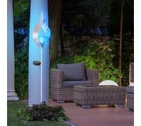 Lampe Solaire D'Extérieur Spots à Encastrer LED Flamme Jardin Argent Bleu H