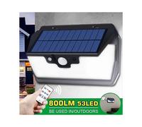 Lampe solaire d'extérieur TEMPSA 53 LED avec télécommande et chargeur USB, éclairage de jardin 800 lm