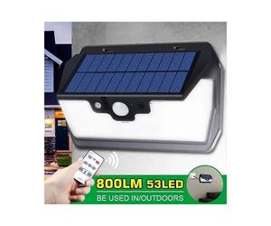 Lampe solaire d'extérieur TEMPSA 53 LED avec télécommande et chargeur USB, éclairage de jardin 800 lm