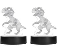 Lampe Solaire Dinosaure Décor 3D Acrylique RGB Colorée Gradient Veilleuse Dinosaure pour Jardin Extérieur