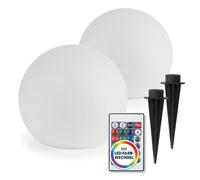 Lampe solaire EASYmaxx lot de 2 boule 40 cm blanche changement de couleur écl...