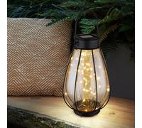 Lampe Solaire Éclairage D'Extérieur de Jardin Étanche Lanterne Métal Verre LED