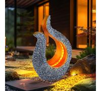 Lampe solaire LED GRIS OR pierre optique sculpture jardin éclairage extérieur balcon cour décoration lampe design