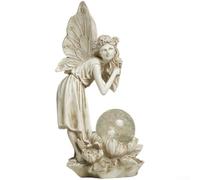 Lampe solaire en forme de fée avec boule en verre pour décoration | Charge automatique le jour, nuit lumineuse, panneau solaire, 8 perles LED, lumière chaude enchanteresse